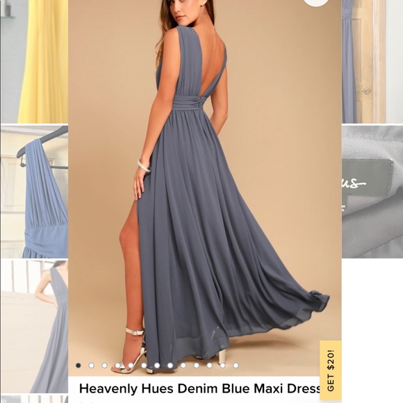 Lulus Heavenly Hues Denim Blue Maxi Dress - Picture 2 of 6